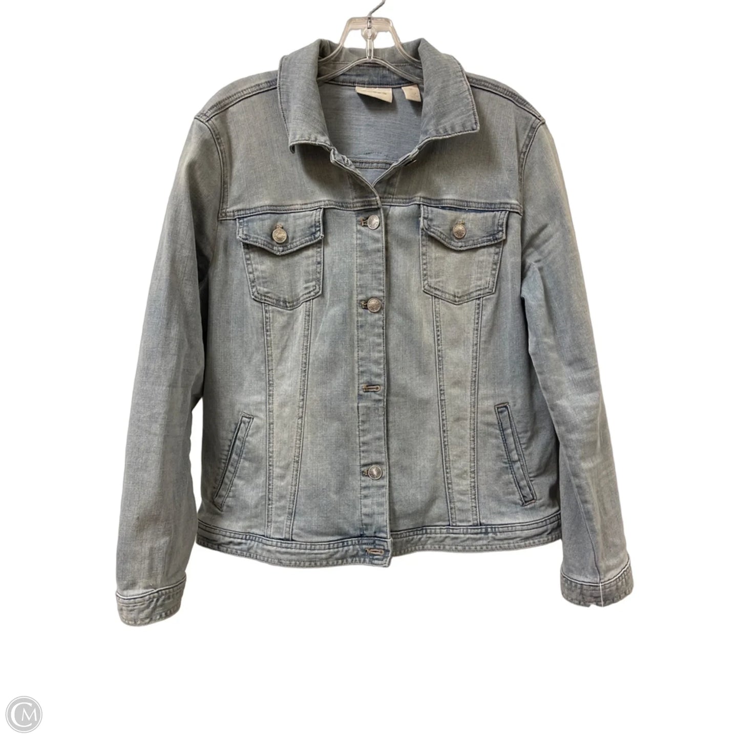 Jacket Denim By Chicos In Blue Denim, Size: L
