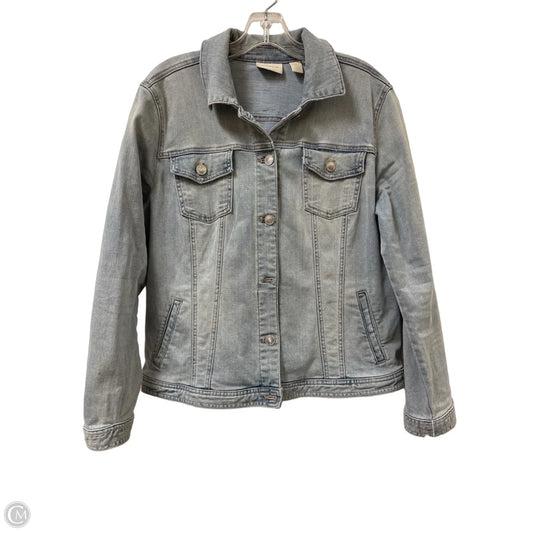 Jacket Denim By Chicos In Blue Denim, Size: L