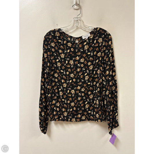 Top Long Sleeve By Gilli In Floral Print, Size: L