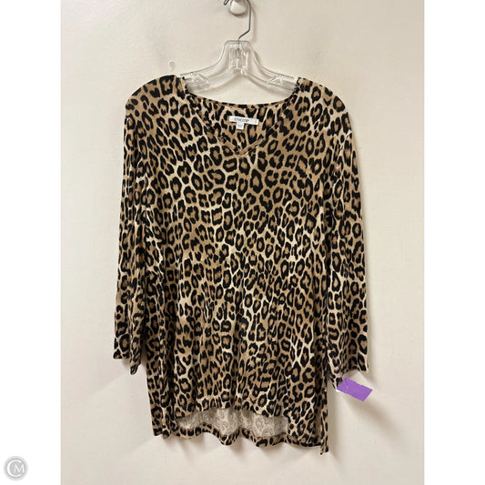 Top Long Sleeve By Chicos In Animal Print, Size: L