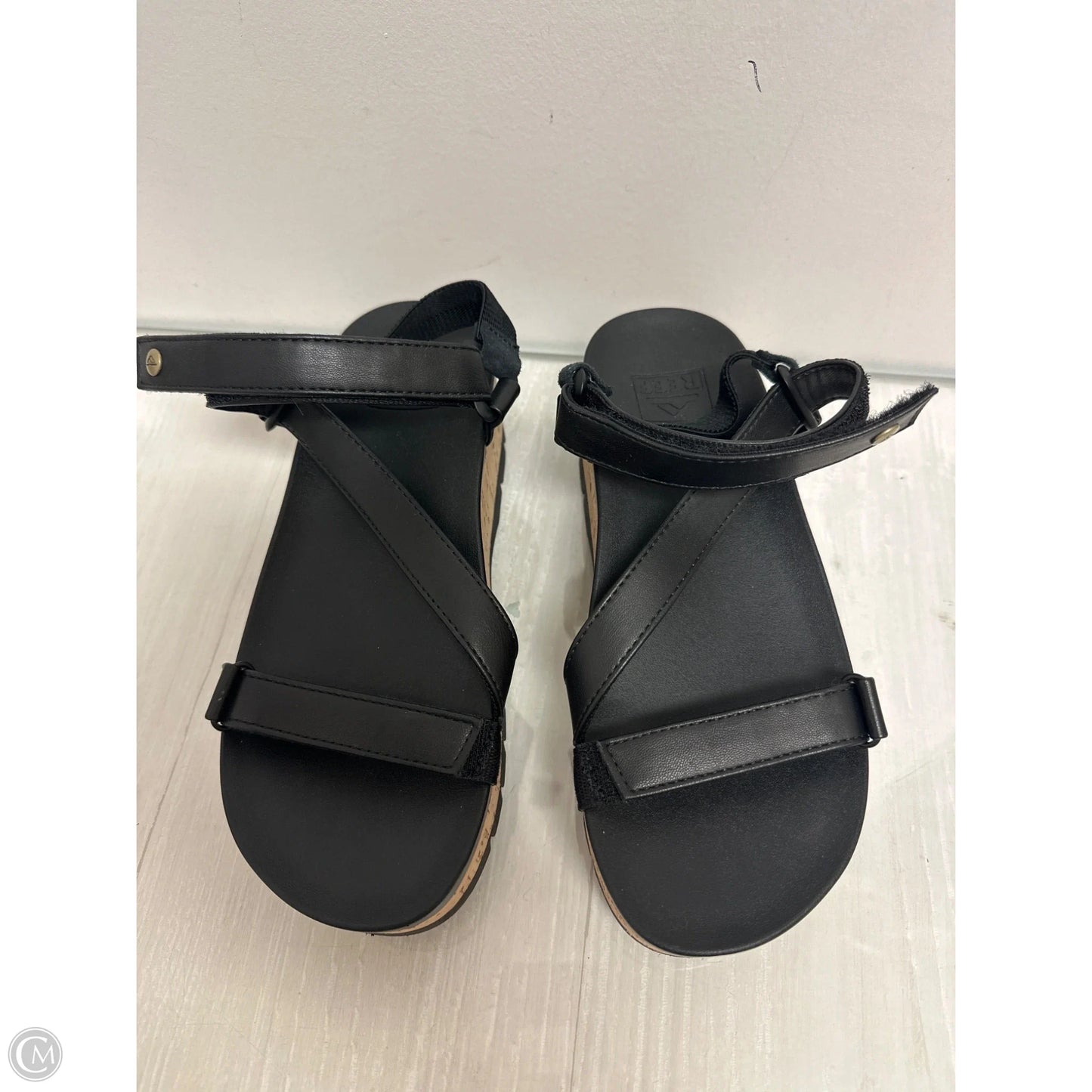 Sandals Heels Platform By Reef In Black, Size: 8