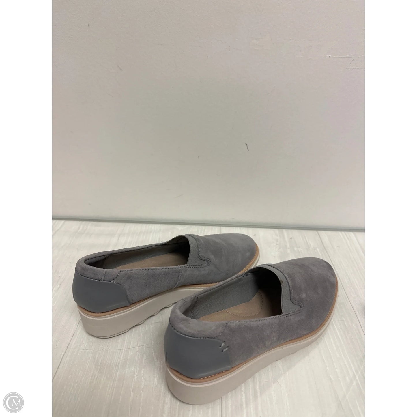 Sandals Heels Wedge By Clarks In Grey, Size: 7
