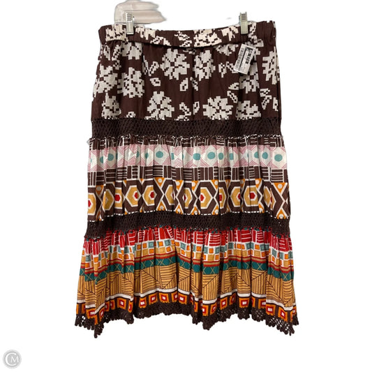 Skirt Midi By Eci In Brown, Size: 14