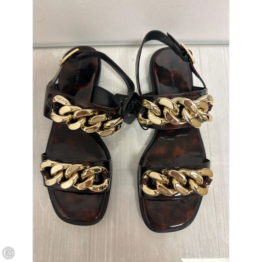 Sandals Designer By Tory Burch In Tortoise Shell Print, Size: 9.5