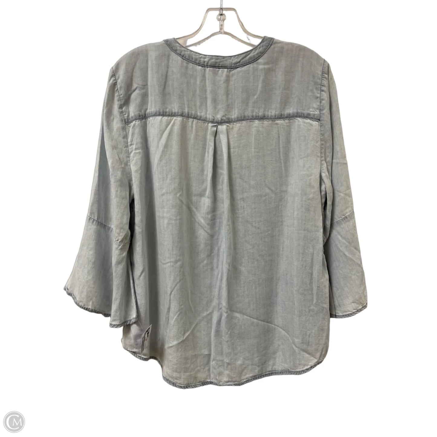Top Long Sleeve By Chicos In Blue Denim, Size: L