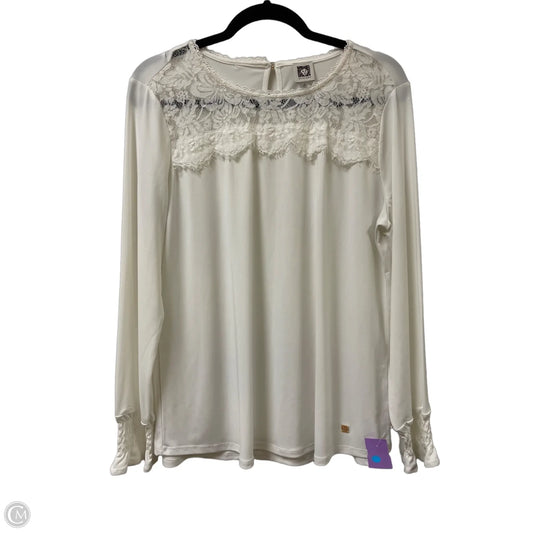 Top Long Sleeve By Anne Klein In Cream, Size: Xl