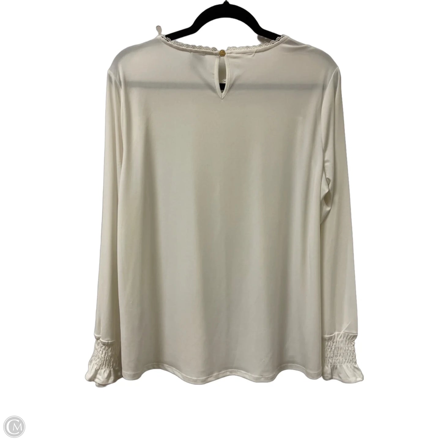 Top Long Sleeve By Anne Klein In Cream, Size: Xl
