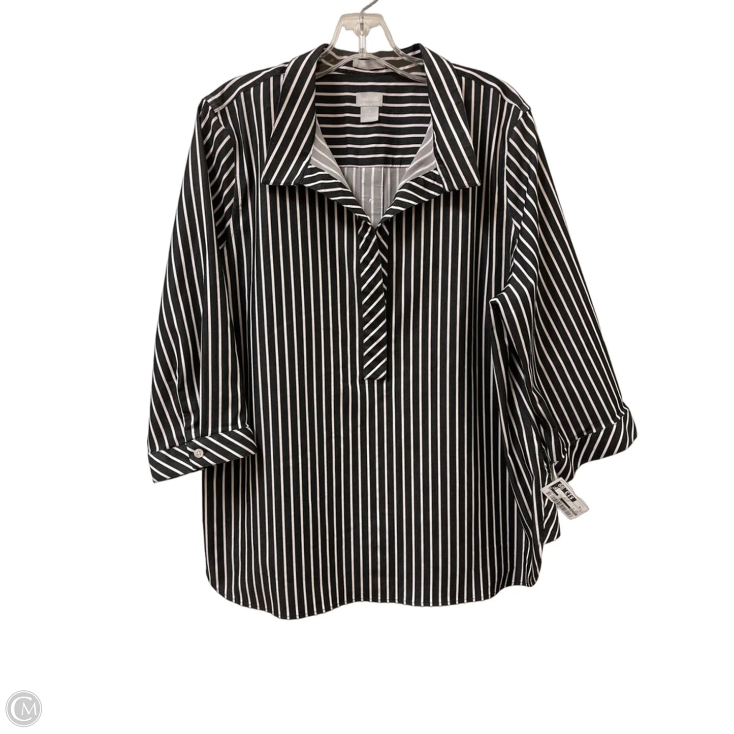 Top Long Sleeve By Chicos In Grey, Size: Xl