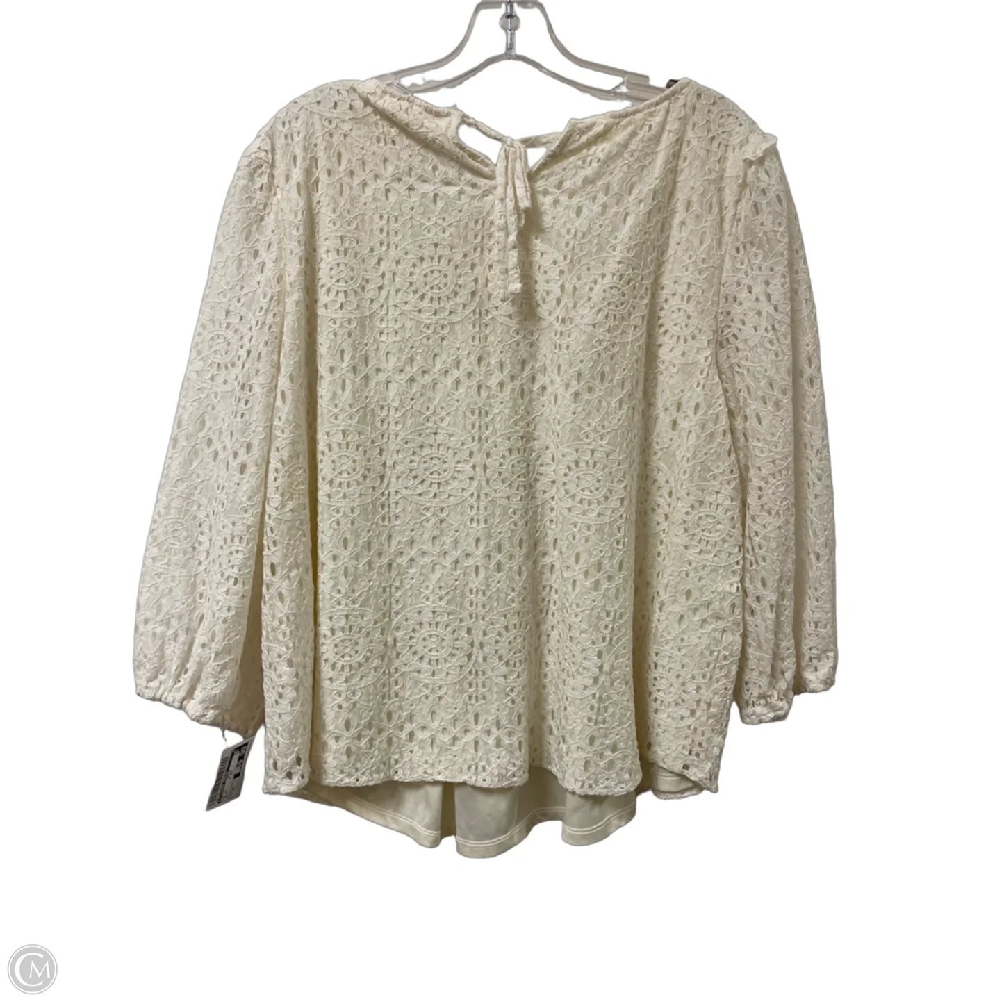 Top Long Sleeve By Lc Lauren Conrad In Cream, Size: 1x