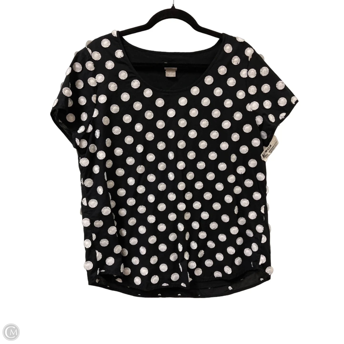 Top Short Sleeve By Chicos In Black, Size: L