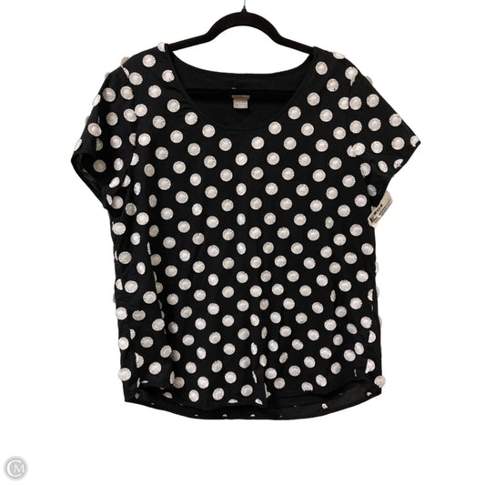 Top Short Sleeve By Chicos In Black, Size: L