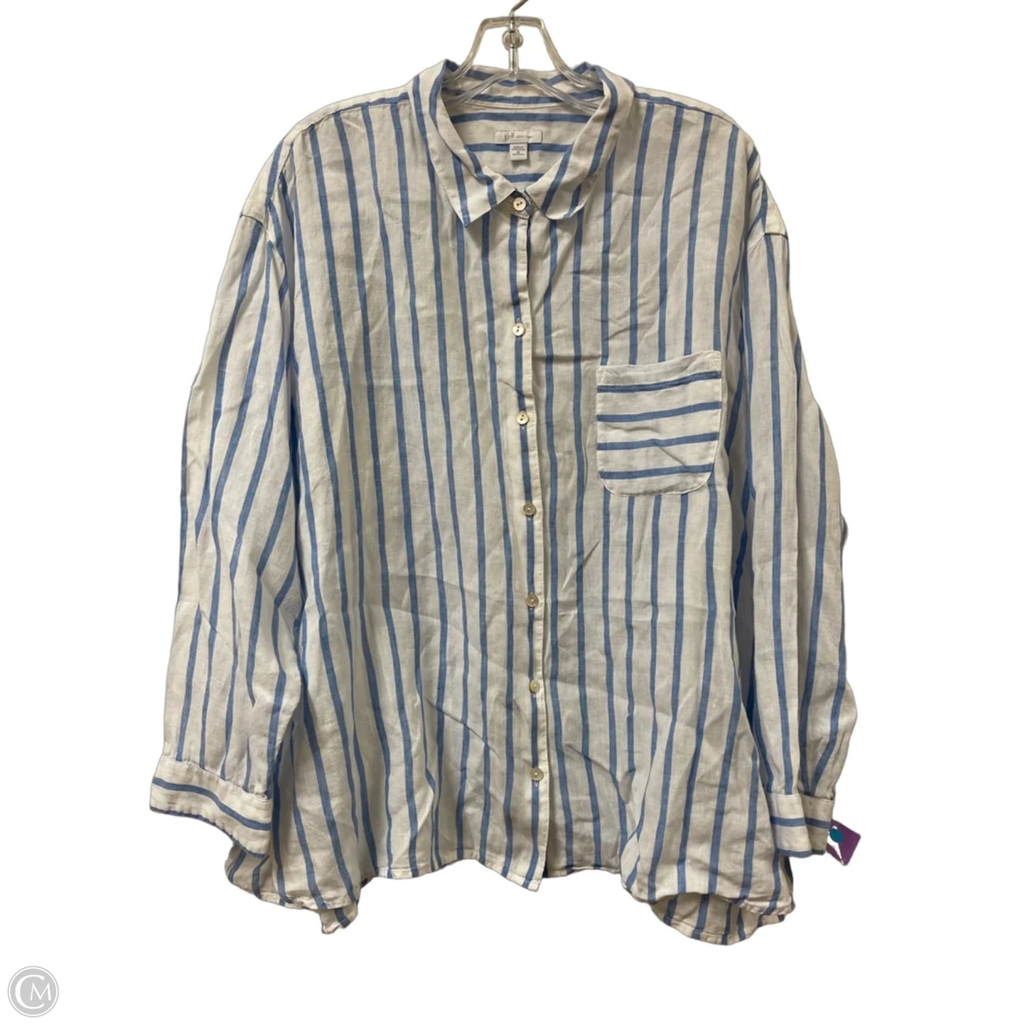 Blouse Long Sleeve By J. Jill In Blue, Size: 2x