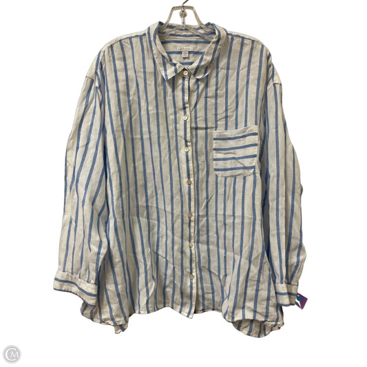 Blouse Long Sleeve By J. Jill In Blue, Size: 2x
