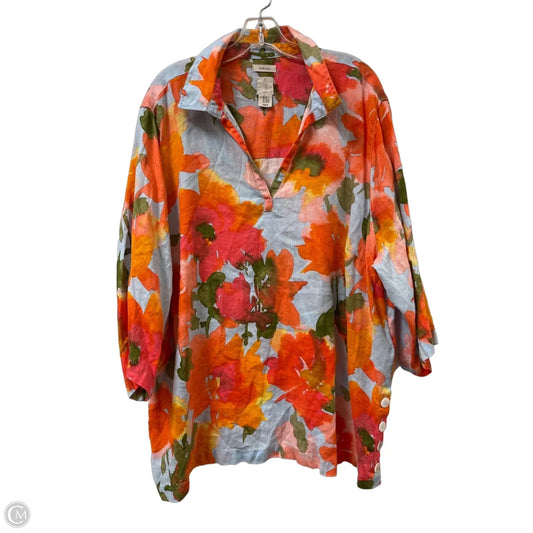 Tunic Long Sleeve By Joie In Orange, Size: 2x