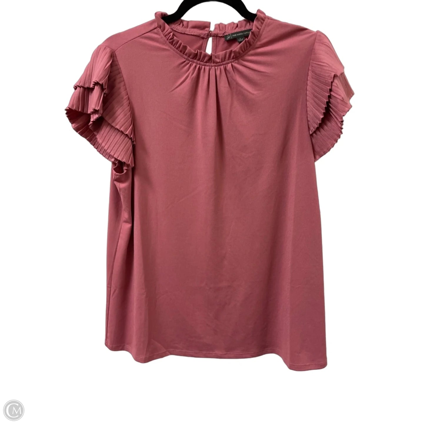 Top Short Sleeve By Adrianna Papell In Pink, Size: L