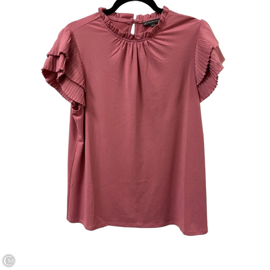 Top Short Sleeve By Adrianna Papell In Pink, Size: L