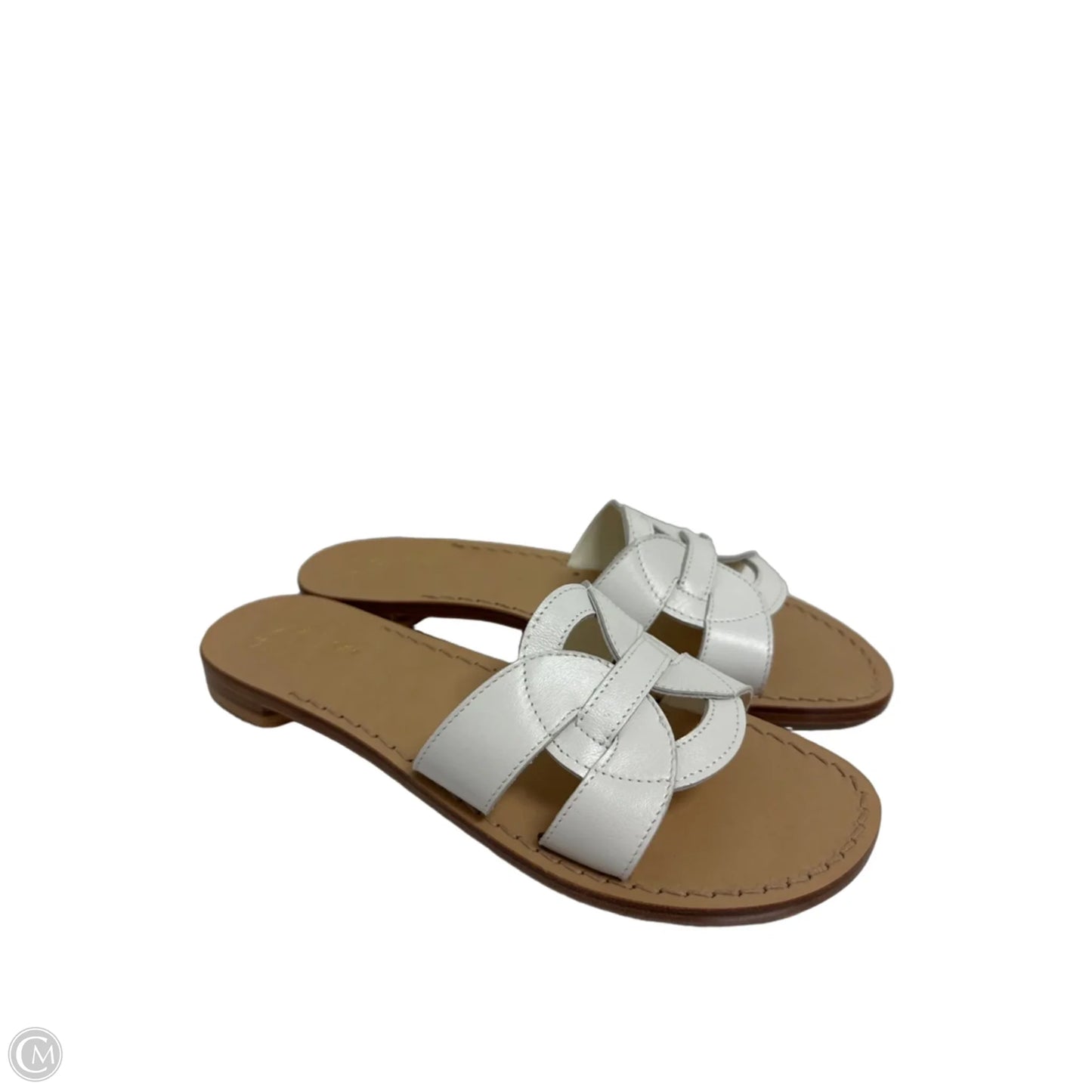 Sandals Flats By Clothes Mentor In White, Size: 8.5