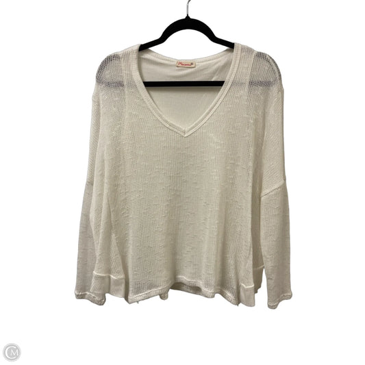 Top Long Sleeve By Clothes Mentor In Cream, Size: S