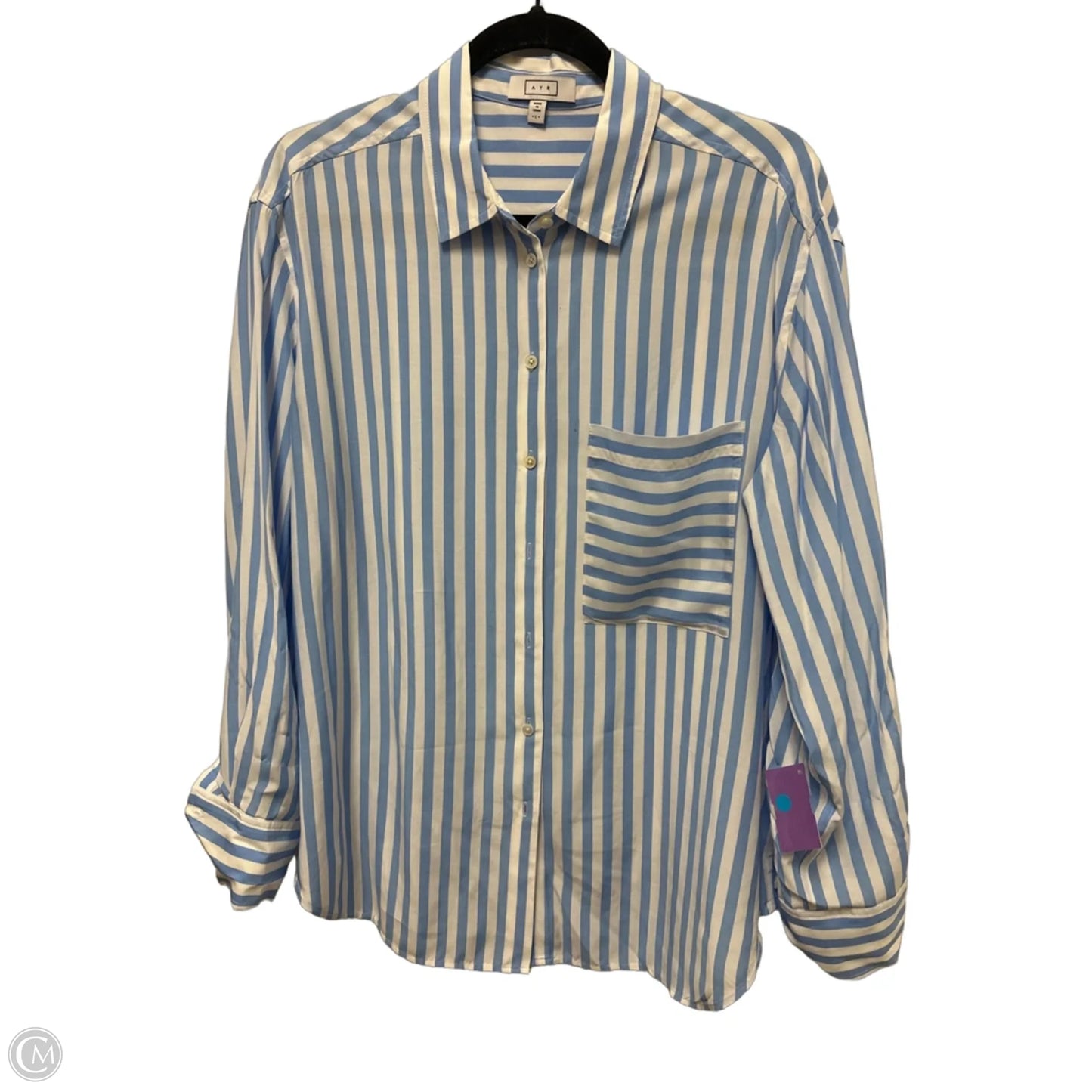 Blouse Long Sleeve By Cma In Blue, Size: L
