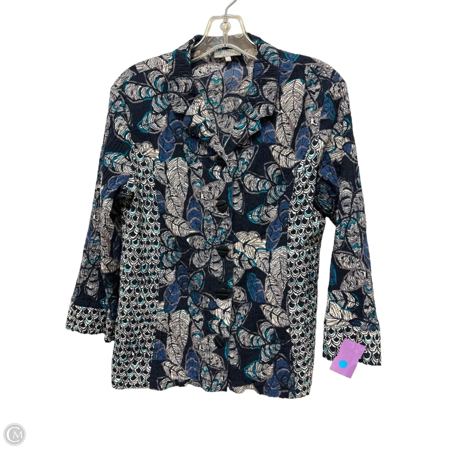 Blouse Long Sleeve By Habitat In Navy, Size: S