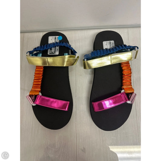 Sandals Flats By Clothes Mentor In Multi-colored, Size: 10