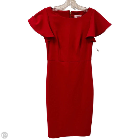 Dress Casual Midi By Calvin Klein In Red, Size: Xs