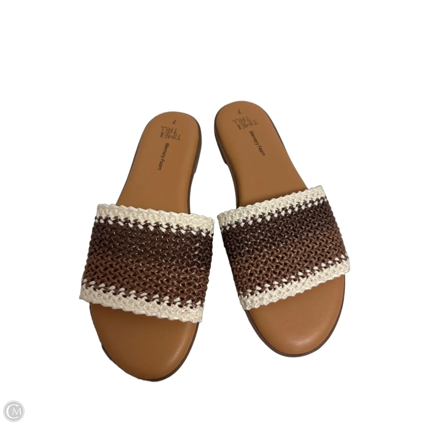 Sandals Flats By Time And Tru In Bronze, Size: 7