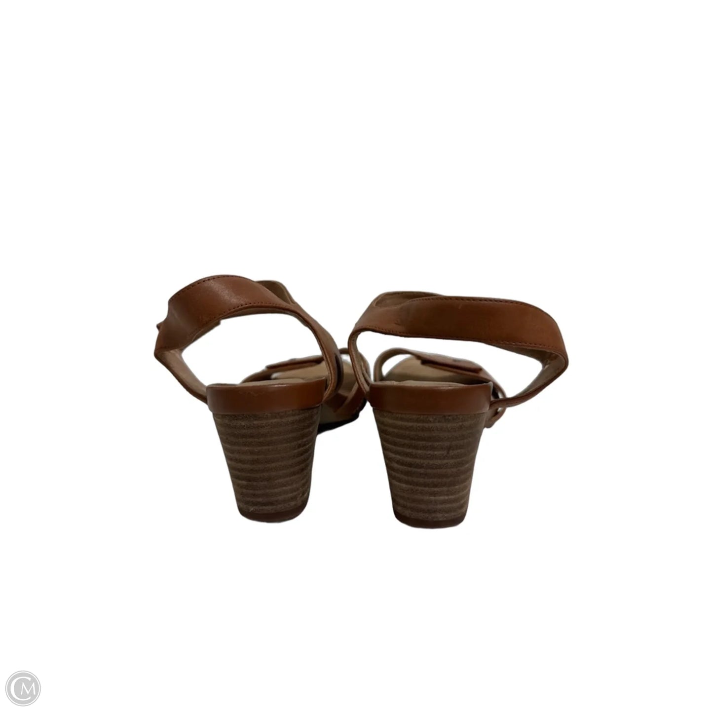 Sandals Heels Block By Clarks In Brown, Size: 9