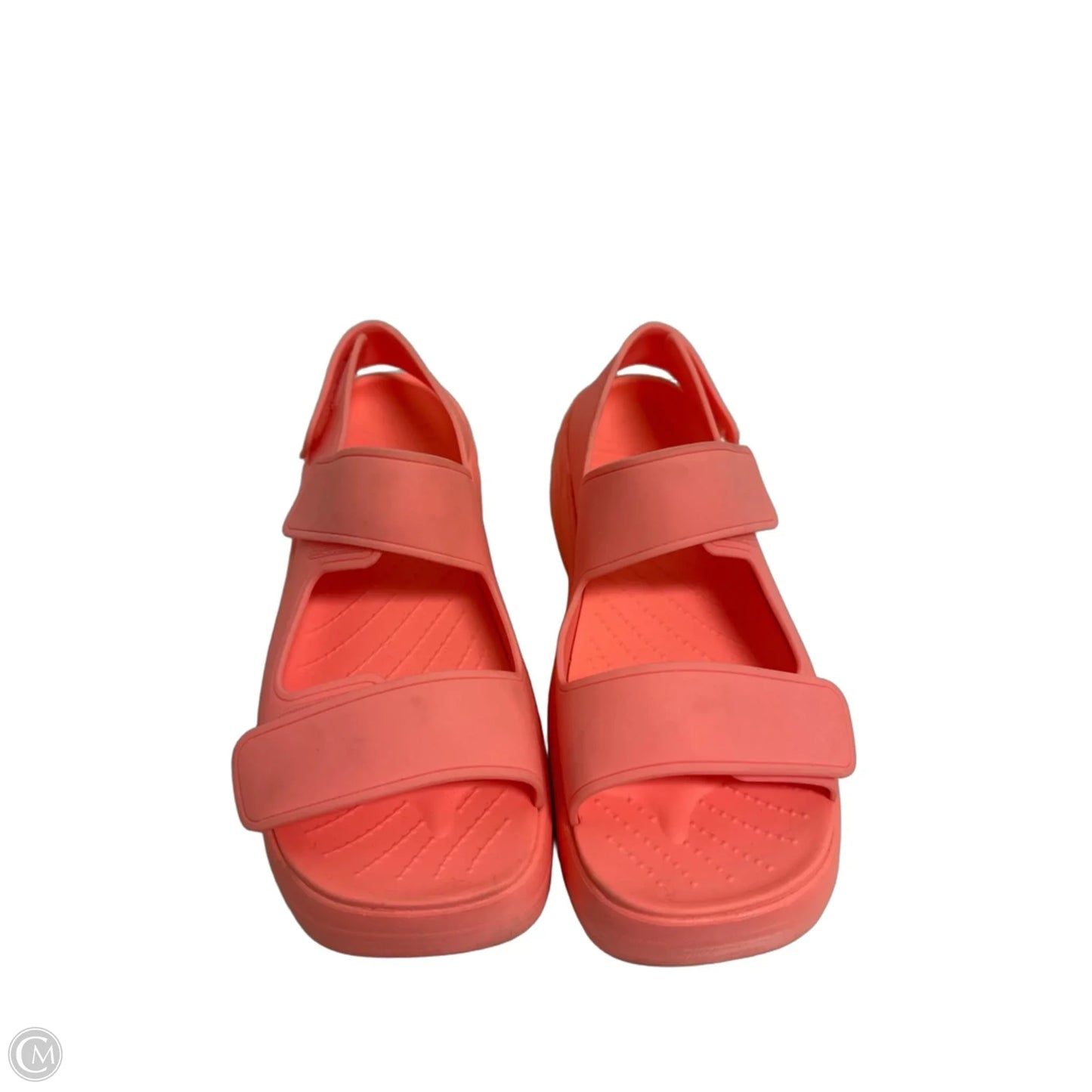 Sandals Heels Platform By Crocs In Coral, Size: 7
