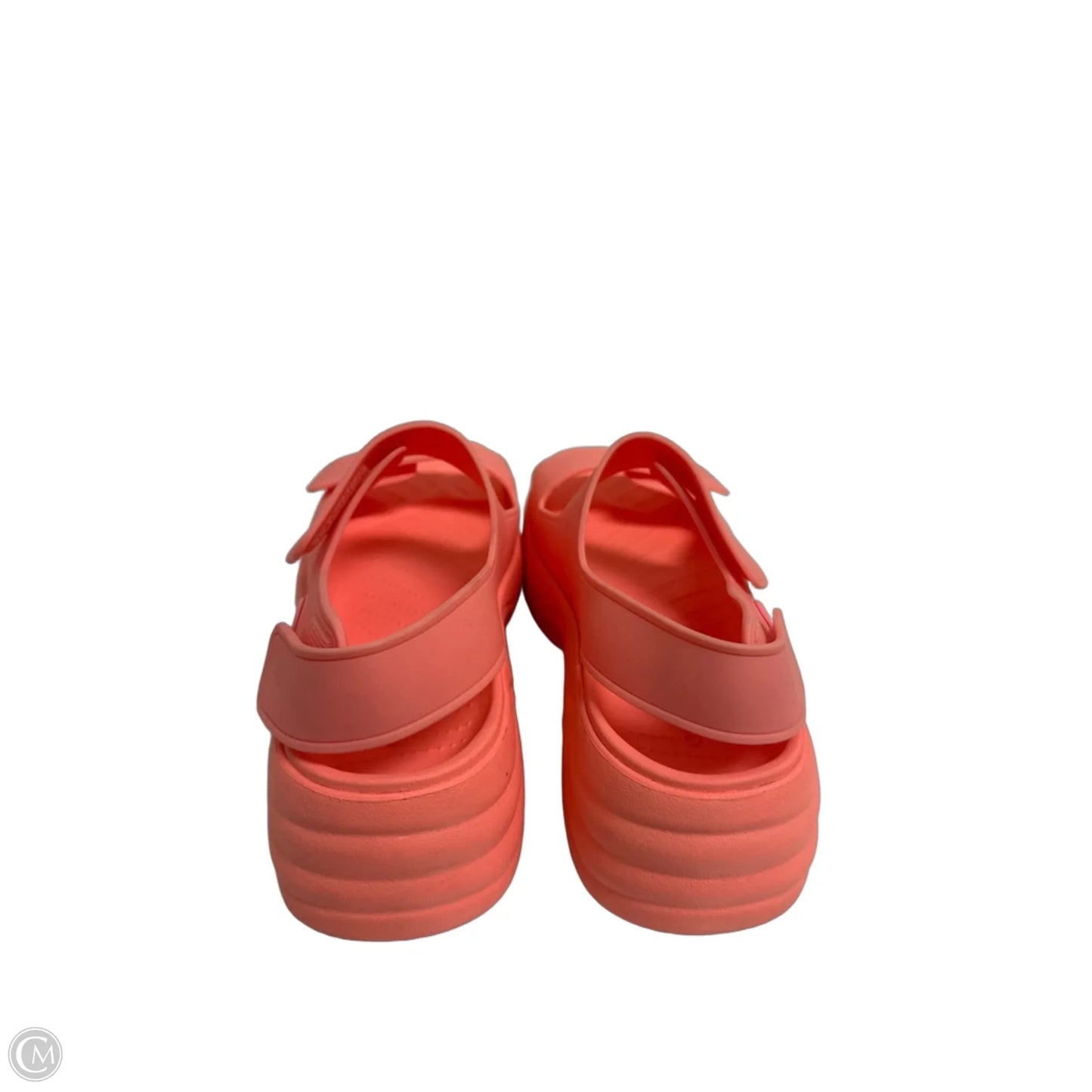 Sandals Heels Platform By Crocs In Coral, Size: 7