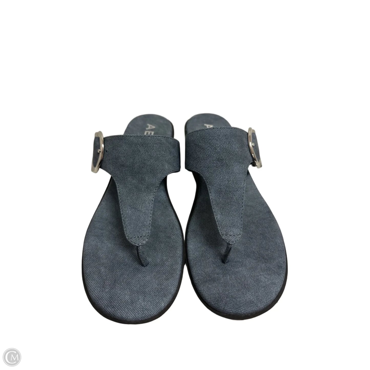 Sandals Heels Wedge By Aerosoles In Blue Denim, Size: 7.5