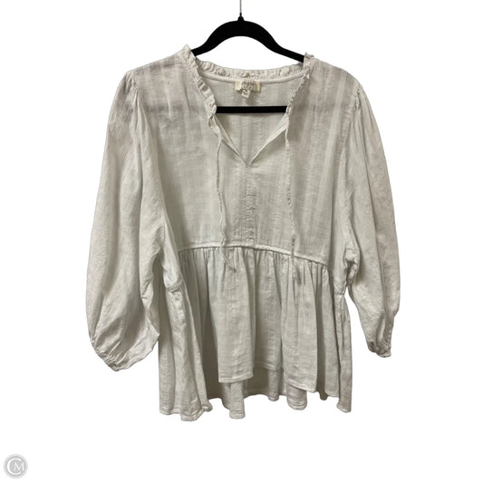 Top Long Sleeve By Umgee In White, Size: 1x