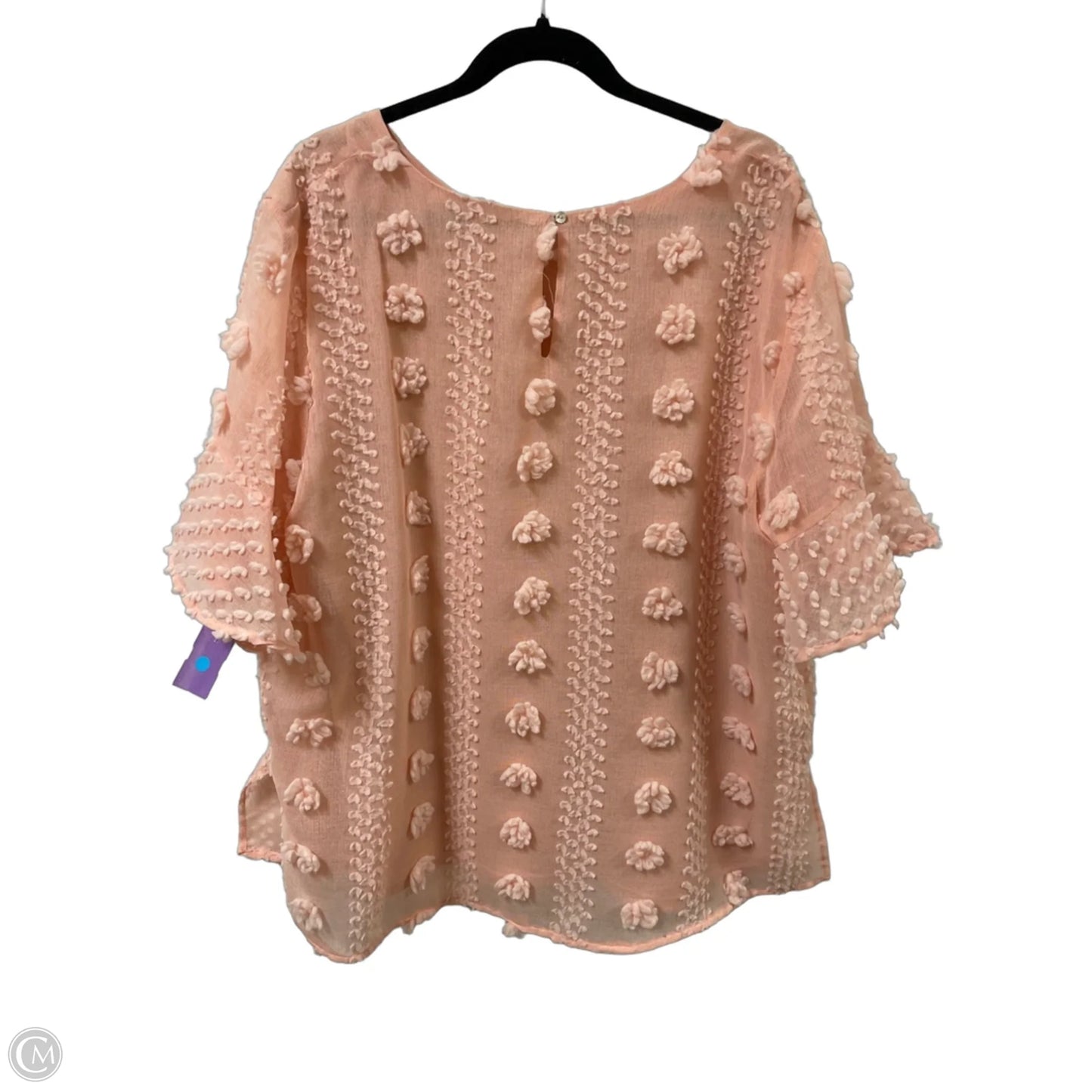 Top Short Sleeve By Entro In Pink, Size: 1x