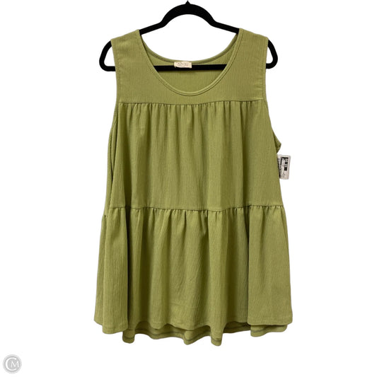 Top Sleeveless By Clothes Mentor In Green, Size: 2x