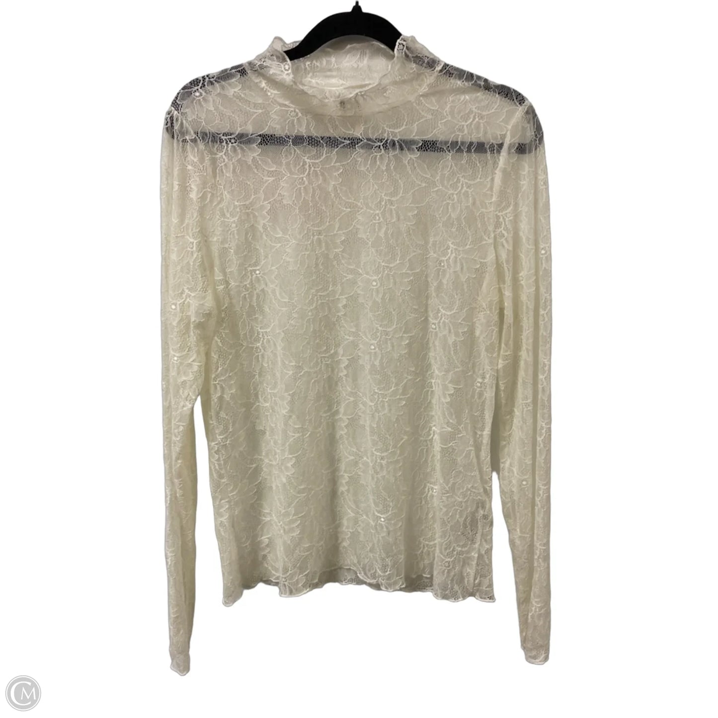 Top Long Sleeve By Anthropologie In Cream, Size: L