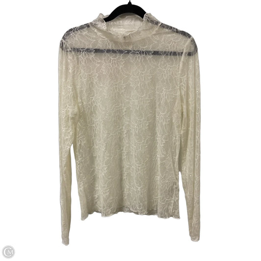 Top Long Sleeve By Anthropologie In Cream, Size: L
