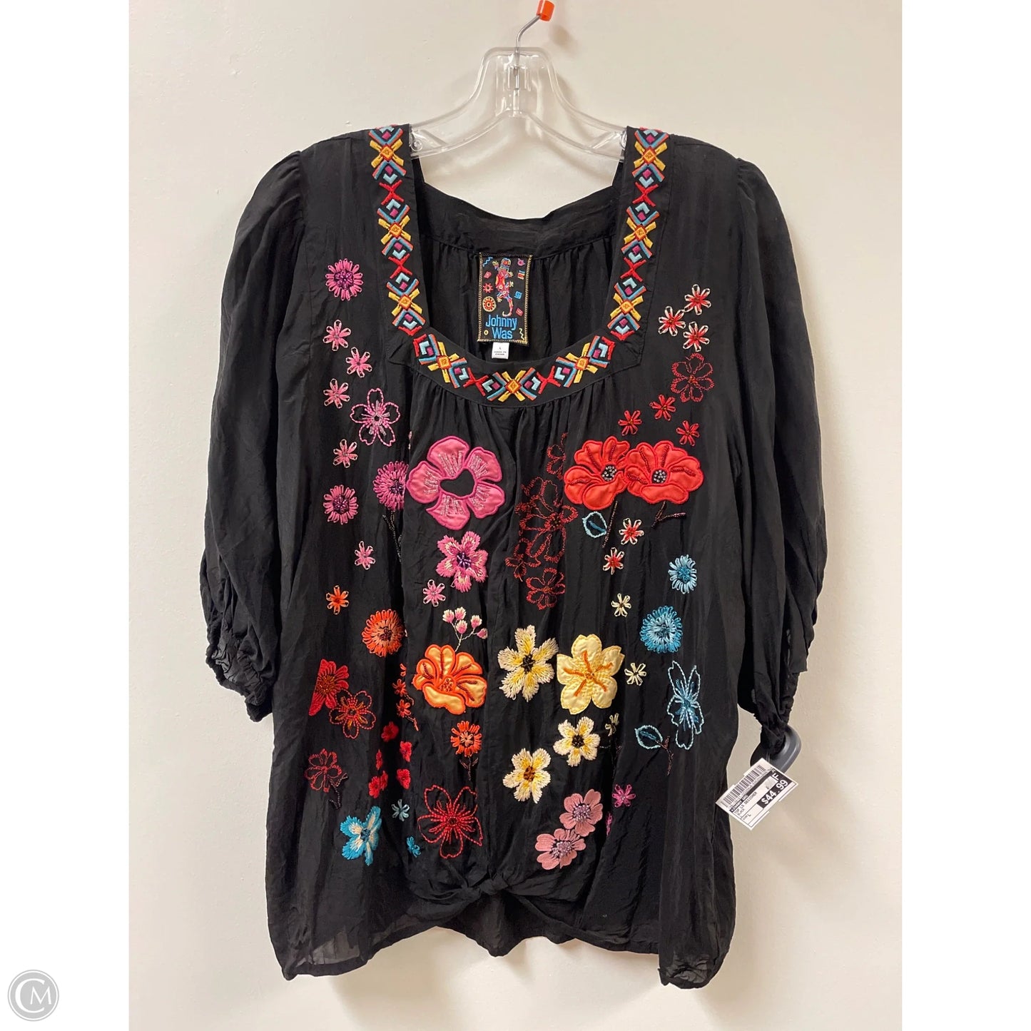 Top Long Sleeve Designer By Johnny Was In Black, Size: L