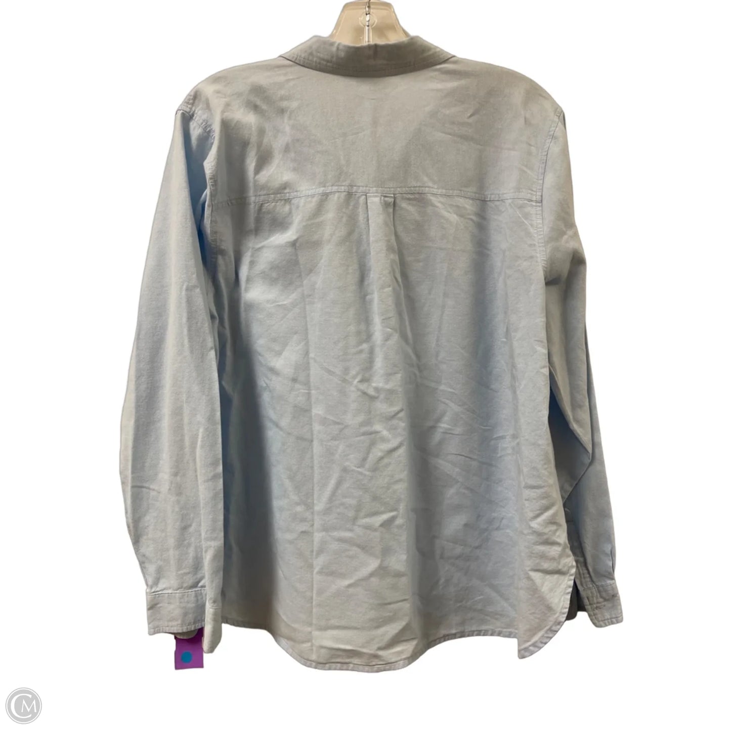 Blouse Long Sleeve By Old Navy In Blue, Size: Xl