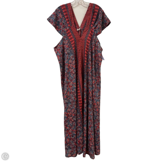 Dress Casual Maxi By Bohme In Blue & Red, Size: 3x
