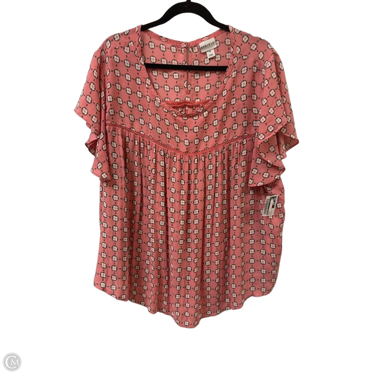 Top Short Sleeve By Ava & Viv In Pink, Size: 4x