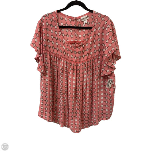 Top Short Sleeve By Ava & Viv In Pink, Size: 4x