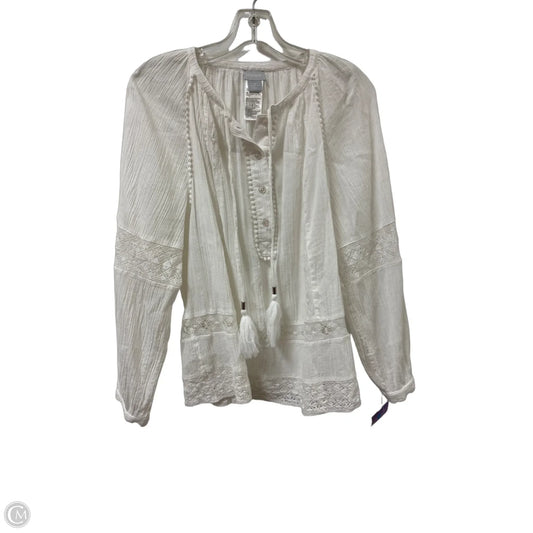Top Long Sleeve By Chicos In White, Size: S