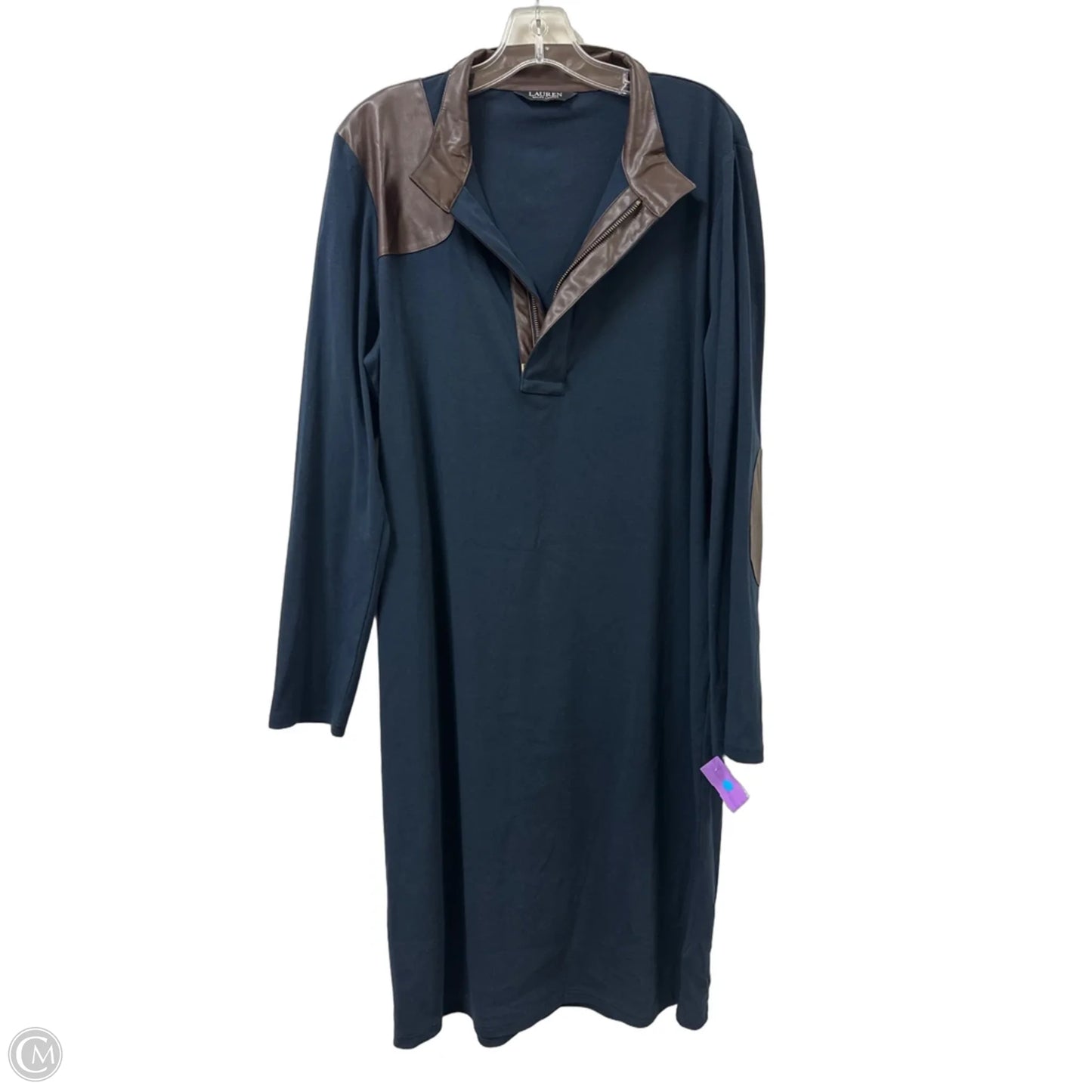 Dress Casual Maxi By Lauren By Ralph Lauren In Navy, Size: Xl