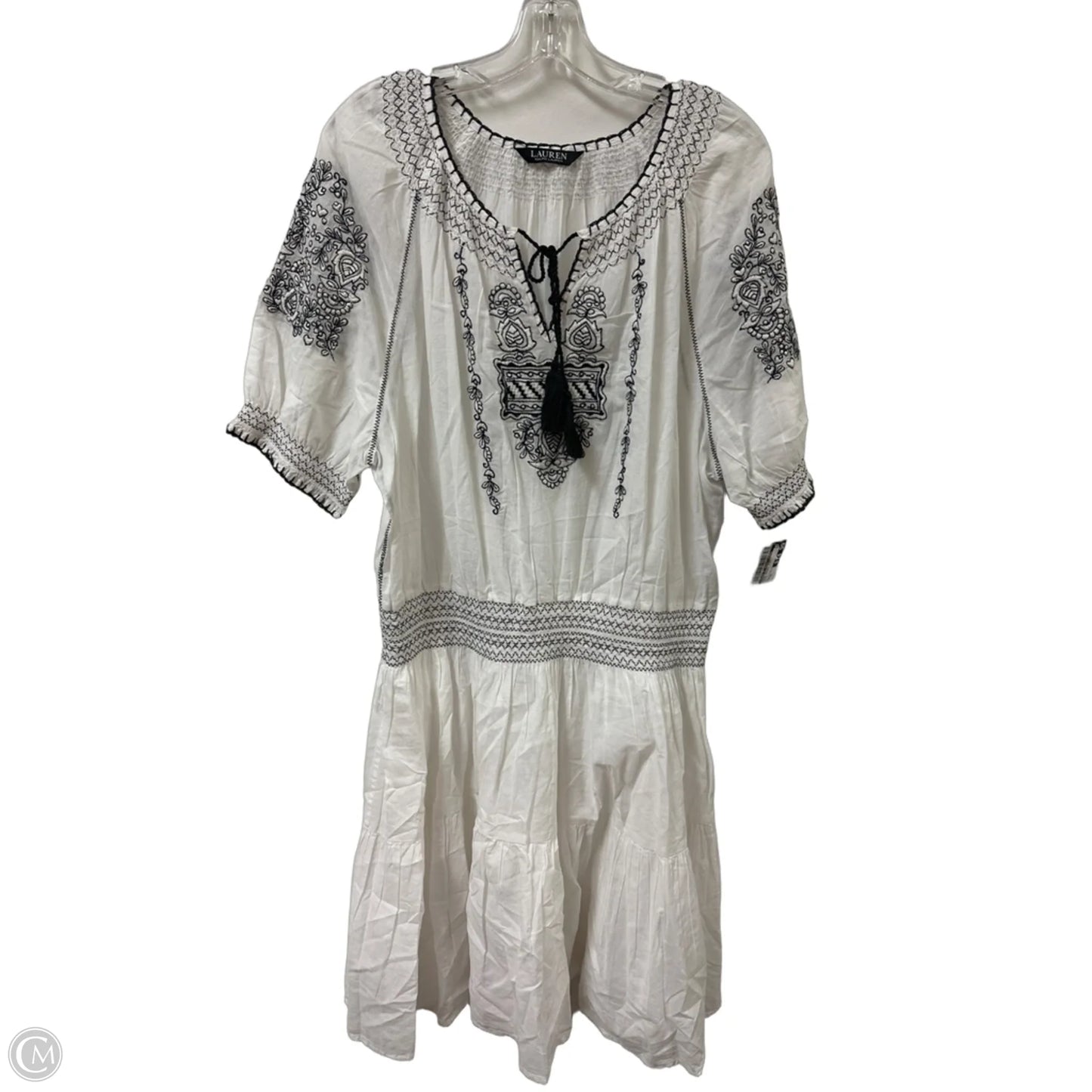 Dress Casual Midi By Lauren By Ralph Lauren In White, Size: Xl