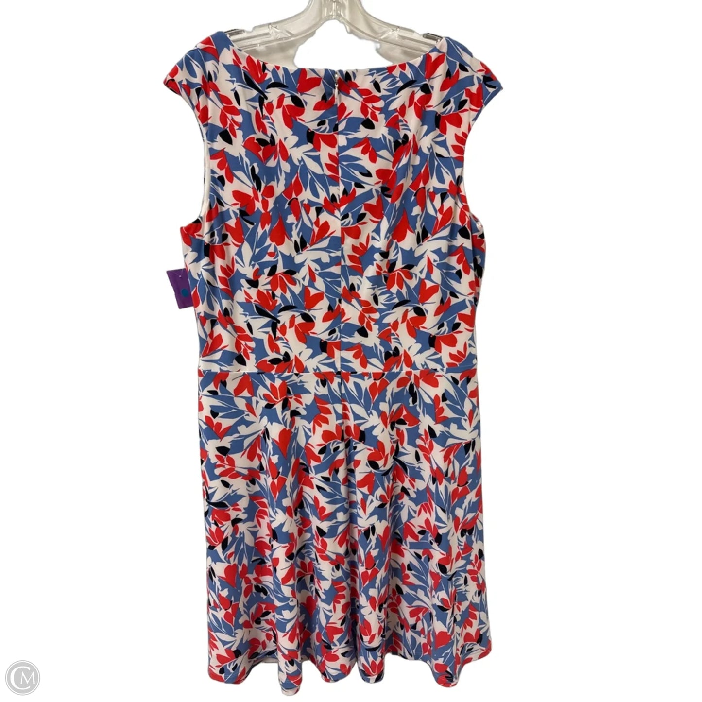Dress Casual Midi By Lauren By Ralph Lauren In Blue & Red & White, Size: Xl