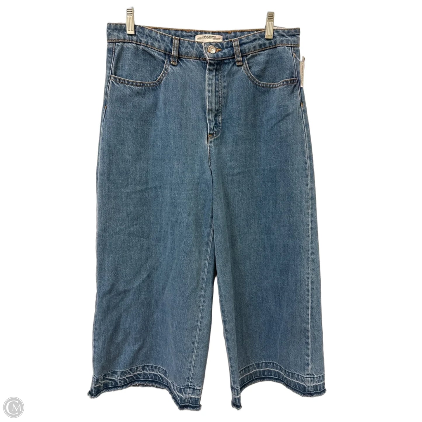 Jeans Wide Leg By Zara In Blue Denim, Size: 10