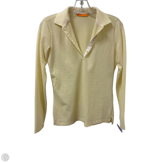 Athletic Top Long Sleeve Collar By Cmc In Yellow, Size: M