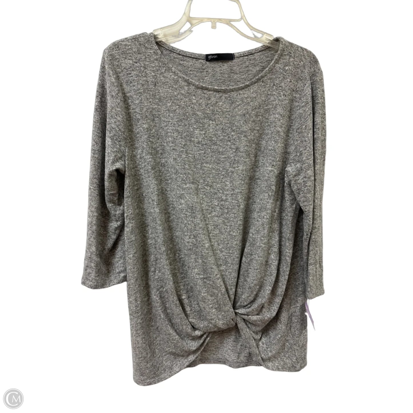Top Long Sleeve By Gibson In Grey, Size: M