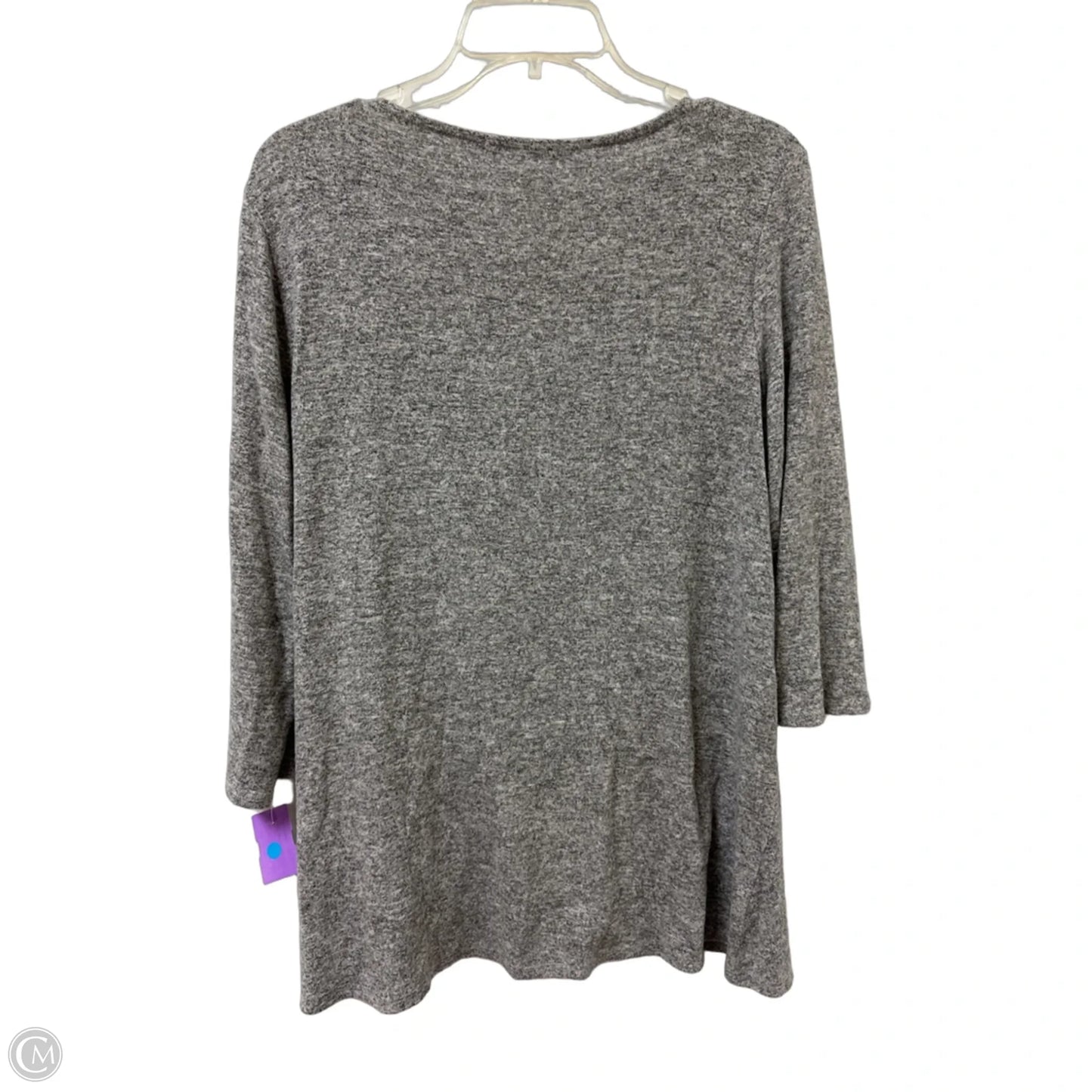 Top Long Sleeve By Gibson In Grey, Size: M