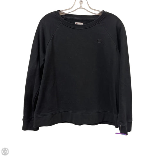 Athletic Sweatshirt Crewneck By Champion In Black, Size: M